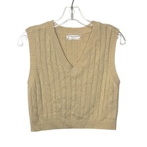 Tan Cable Knit Sweater Vest Jolie & Joy Size Small‎